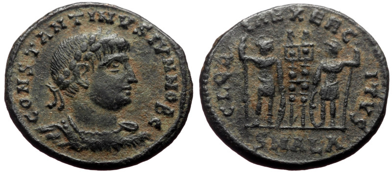 Constantine II (Caesar, 316-337) AE (Bronze, 2.46g, 17mm) Alexandria. 
Obv: CONS...