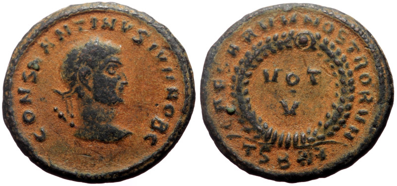 Constantine II (Caesar, 317-337) AE Follis (Bronze, 3.14g, 19mm) Thessalonika
Ob...