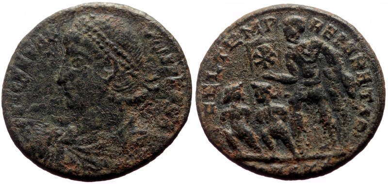 Constantius II (337-361) AE (Bronze, 4.02g, 22mm) 348-350. 
Obv: D N CONSTANTIVS...