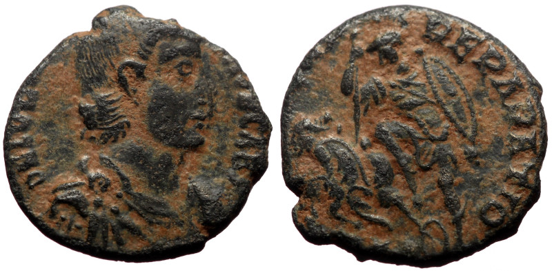 Julian II (360-363) AE (Bronze, 1.58g, 14mm) 
Obv: DN IVLIANVS NOB CAES, bare-he...