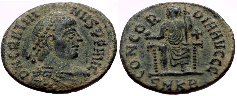 Gratian (378-383) AE (Bronze, 2.31g, 18mm) Cyzicus 
Obv: D N GRATIANVS P F AVG, ...