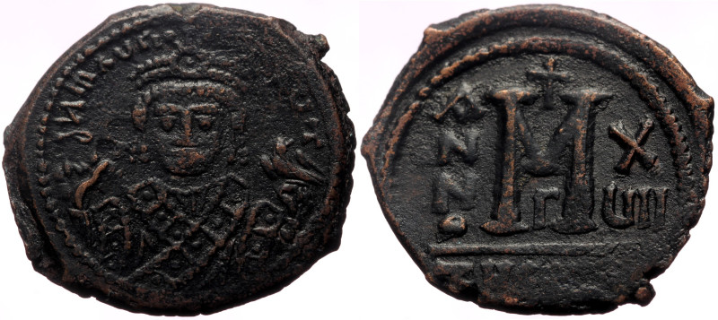 Maurice Tiberius (582-602) AE Follis (Bronze, 11.30g, 29mm) Theoupolis (Antioch)...