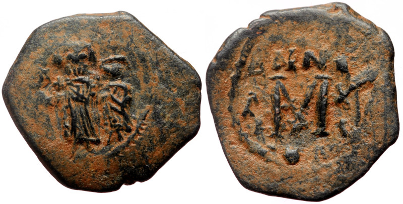 Heraclius, with Heraclius Constantine (610-641) AE Follis (Bronze, 5.00g, 25mm) ...