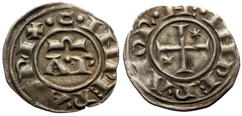 Sicily, Henry VI and Constance (1194-1196) AR Denaro. Brindisi. 
Obv: + HE INPER...