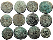 12 Greek AE coins (Bronze, 89.62g)