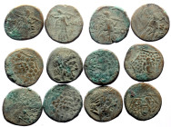 12 Greek AE coins (Bronze, 88.19g)