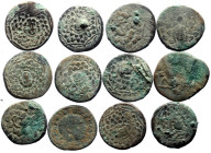 12 Greek AE coins (Bronze, 86.79g)
