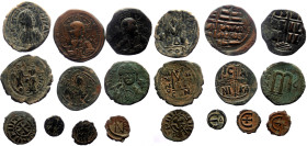 10 Byzantine and medieval AE coins (Bronze, 79,99g)
