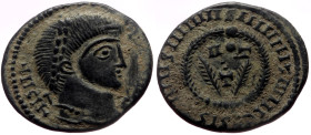 Pseudo Imperial Coinage, Barbaric imitation of Constantine the Great issue, AE (Bronze, 2.29g, 17mm)
Obv: NISIII, laureate head right
Rev: IIIIISIII...