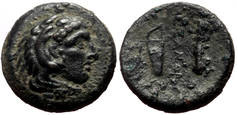 Kings of Macedon, Alexander III “the Great” (336-323 BC) AE (Bronze, 5.42g, 19mm...
