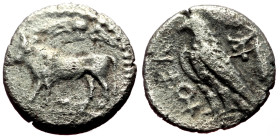 *Rarely seen on the market*
Cyprus, Paphos. Stasandros (Second half 5th century BC) AR Twenty-fourth Siglos or Obol (Silver, 9mm, 0.53g).
Obv: Bull ...