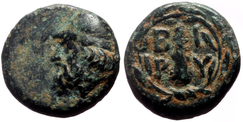 Troas, Birytis AE (Bronze, 11mm, 1,32g) ca 4th Century BC. 
Obv: Head of Kabiros...