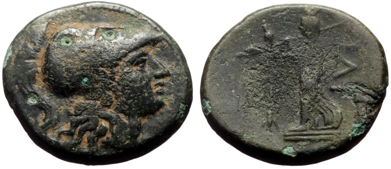 Troas, Ilion AE (Bronze, 6.22g, 20mm) ca 133-119 BC 
Obv: Helmeted head of Athen...