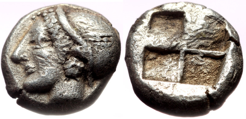 Ionia, Phokaia AR Diobol (Silver, 10mm, 1.31g) c. 521-478 BC. 
Obv: Head of a ny...