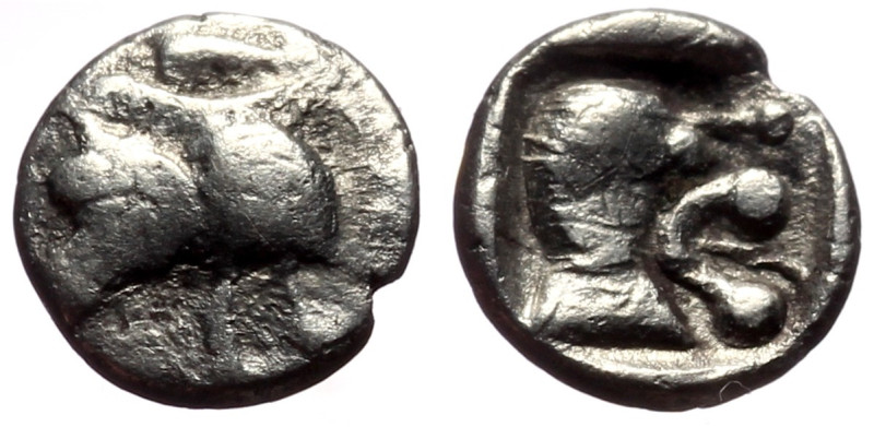 Mysia, Kyzikos AR Hemiobol (Silver, 0.37g, 8mm) ca 450-400 BC. 
Obv: Forepart of...