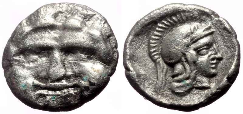 Pisidia, Selge AR Obol (Silver, 0.84g, 10mm) ca 4th century BC. 
Obv: Head of go...