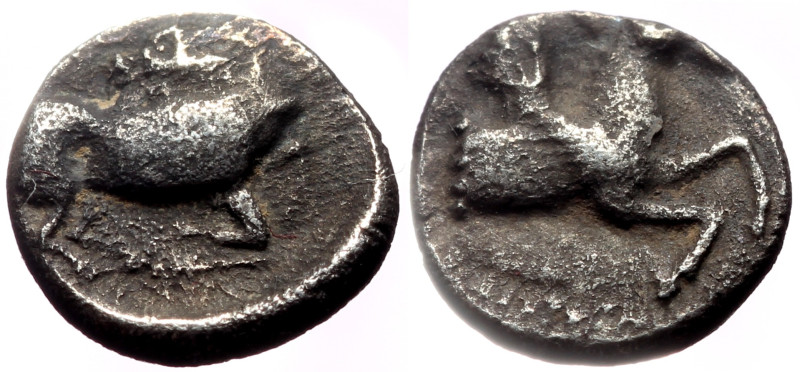 Cilicia, Kelenderis AR Obol (Silver, 9mm, 0.73g) ca 425-400 BC. 
Obv: Forepart o...