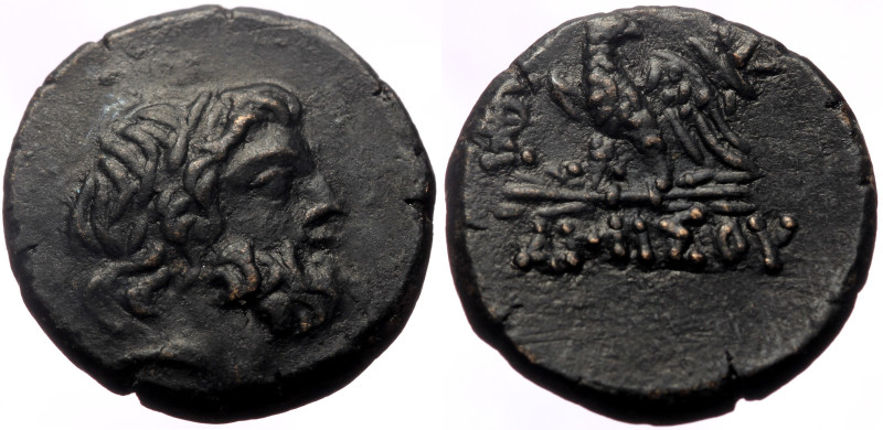 Pontos, Amisos AE (Bronze, 7.99g, 20mm) ca 100-85 BC. 
Obv: Head of Zeus right, ...