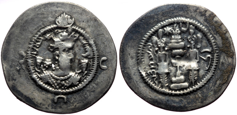 Unidentified Sasanian Kings AR drachm (Silver, 3.98g, 30mm)