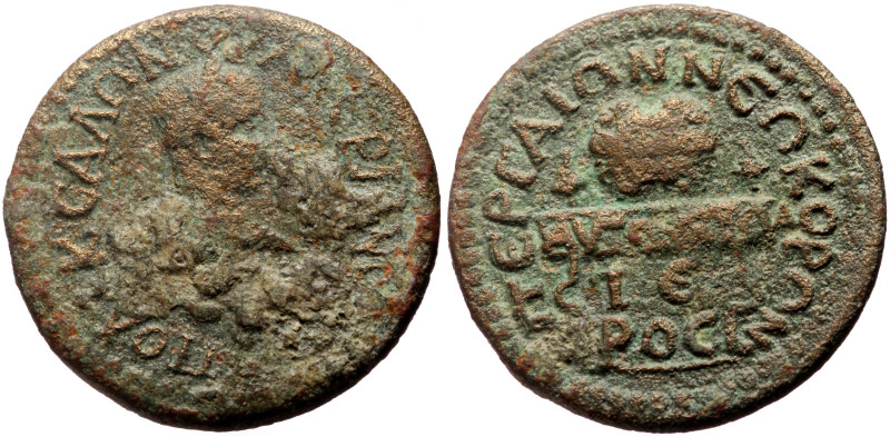 Pamphylia, Perge AE (Bronze, 18.37g, 30mm) Valerian and Gallienus for Saloninus ...