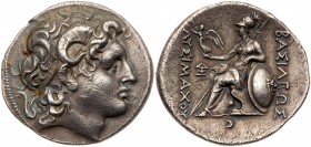 Thracian Kingdom. Lysimachos. Silver Tetradrachm (16.61 g), as King, 306-281 BC. Lampsakos, ca. 297/6-282/1 BC. Diademed head of deified Alexander rig...