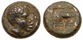 Lesbos, Unattributed early mint. BI 1/12 Stater (1.00 g), ca. 480 BC. Head of African right. Reverse: Quadripartite incuse square. HGC 6, 1086. NGC gr...