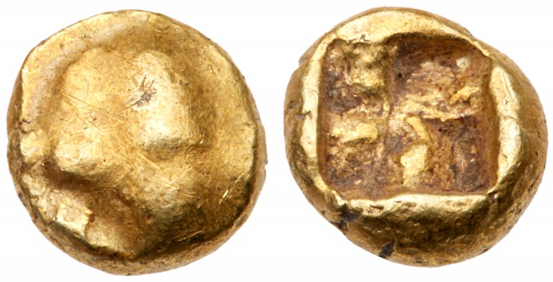 Ionia, Uncertain mint. Electrum 1/24 Stater (0.63 g), ca. 600-550 BC. Boar's hea...