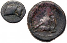 Cappadocian Kingdom. Ariarathes I(?). &AElig; (9.94 g), 330-322 BC. Head of Ariarathes I(?) right, wearing bashlik. Reverse: [IPE monogram] above, Art...