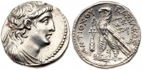 Seleukid Kingdom. Antiochos VII Euergetes. Silver Didrachm (6.97 g), 138-129 BC. Tyre, SE 177 (136/5 BC). Diademed and draped bust of Antiochos VII ri...