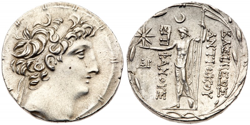 Seleukid Kingdom. Antiochos VIII Epiphanes. Silver Tetradrachm (16.38 g), sole r...