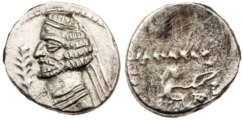 Parthian Kingdom. Orodes II. Silver Diobol (1.03 g), 57-38 BC. Ekbatana. Diademe...