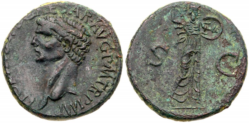 Claudius. &AElig; As (11.93 g), AD 41-54. Rome, AD 41/2. Bare head of Claudius l...