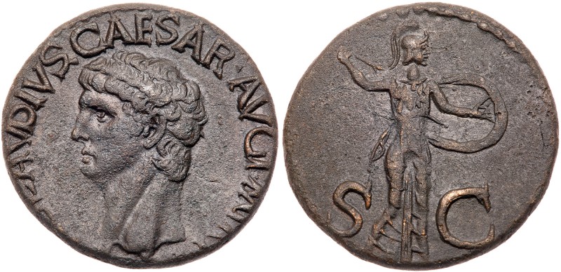 Claudius. &AElig; As (10.19 g), AD 41-54. Rome, AD 41/2. TI CLAVDIVS CAESAR AVG ...