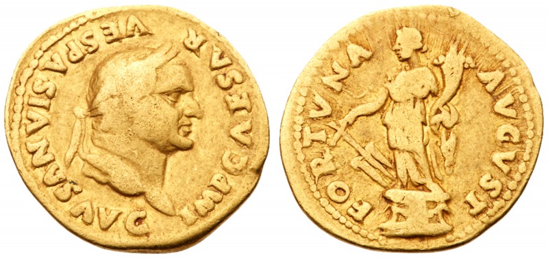 Vespasian. Gold Aureus (6.84 g), AD 69-79. Rome, AD 74. IMP CAESAR VESPASIANVS A...