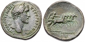 Antoninus Pius. &AElig; As (27.88 g), AD 138-161. Rome, ca. AD 141-143. Laureate head of Antoninus Pius right. Reverse: Victory driving galloping quad...