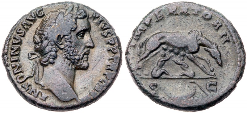 Antoninus Pius. &AElig; As (12.79 g), AD 138-161. Rome, AD 143/4. Laureate head ...