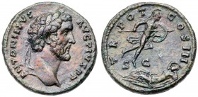 Antoninus Pius. &AElig; As (11.80 g), AD 138-161. Rome, AD 140-144. Laureate head of Antoninus Pius right. Reverse: Mars advancing right, holding spea...