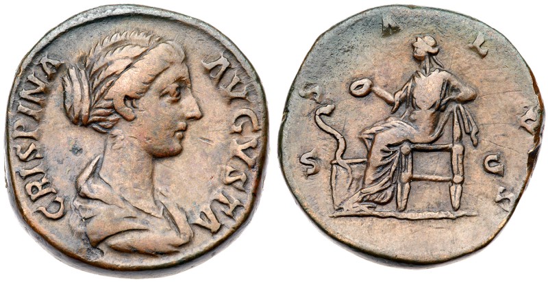 Crispina. &AElig; Sestertius (22.16 g), Augusta, AD 178-182. Rome, under Commodu...