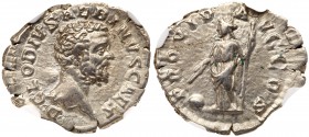 Clodius Albinus. Silver Denarius (2.95 g), as Caesar, AD 193-195. Rome, under Septimius Severus, AD 193. D CLODIVS ALBINVS CAES, bare head of Clodius ...