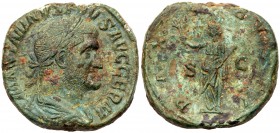Maximinus I 'Thrax'. &AElig; Sestertius (17.47 g), AD 235-238. Rome, AD 236/7. Laureate, draped and cuirassed bust of Maximinus I right. Reverse: Pax ...