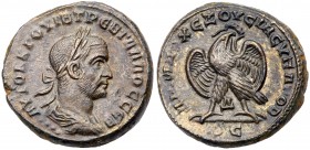 Trebonianus Gallus. BI Tetradrachm (14.07 g), AD 251-253. Antioch in Syria. Laureate, draped and cuirassed bust of Trebonianus Gallus right; below, fo...