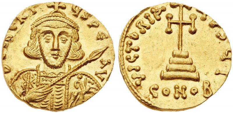 Tiberius III (Apsimar). Gold Solidus (4.34 g), 698-705. Constantinople. D &tau;I...