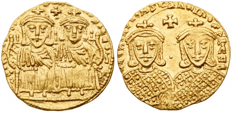 Constantine VI. Gold Solidus (4.39 g), 780-797. Constantinople, 780-ca. 787. Leo...