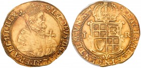Great Britain. Unite, ND. S.2620; Fr-234. 10.01g. James I, 1603-1625. Second coinage. Fifth bust. Mint mark, Cinquefoil (1613-15). Crowned bust of Kin...