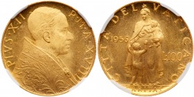 Italian States: Papal/Roman States. 100 Lire, 1956. Fr-290; KM-53.2; Pagani-722. Anno XVIII. Pius XII. Bust right. Reverse ; Charity standing. Mintage...