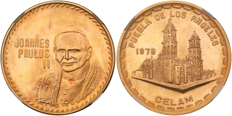 Mexico. Gold Medal, 1979. Weight 34.2 grams. Struck to commemorate the first vis...