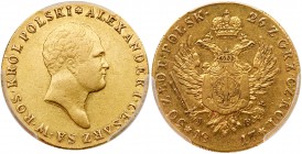 Poland. 50 Zlotych, 1817-IB. Bit-804; Fr-105; KM-C103; Kop-2735. Warsaw mint. Alexander I of Russia. Plain head right. Reverse ; Eagle. PCGS graded AU...