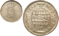 Brazil. 960 Reis, 1810-R. KM-307.3; Eliz-6. Light golden toning. NGC graded MS-63. Estimate Value $250 - 300