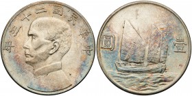 China - Republic. 'Junk' Dollar, Year 23 (1934). L&M-110; Y-345. Bust of Sun Yat-sen. Lovely toned mint state example. At grading Service, Final grade...