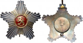 Finland. Order of the Lion, Grand Cross Set. By A. Tillander. Cross 55 mm, red and white enamel with ring. Silver Badge, red enamel, with pin on back ...